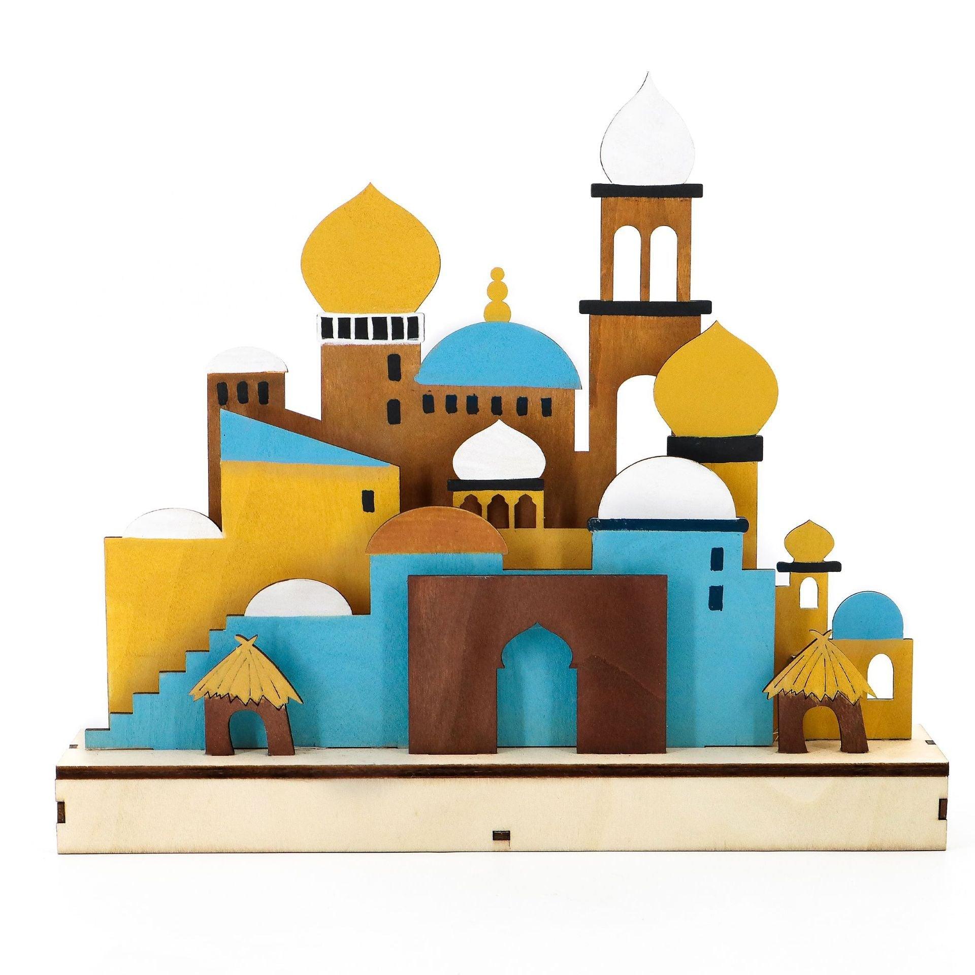 MR059 Wooden LED MASJID Shape Atmosphere Light - Image 6