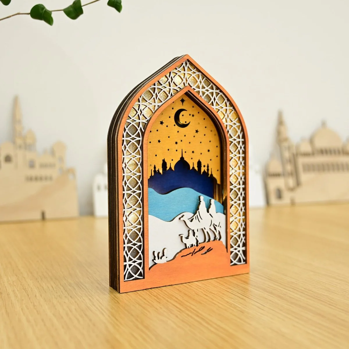 MR064 Wooden Luminous LED Creative Decorations - Image 2