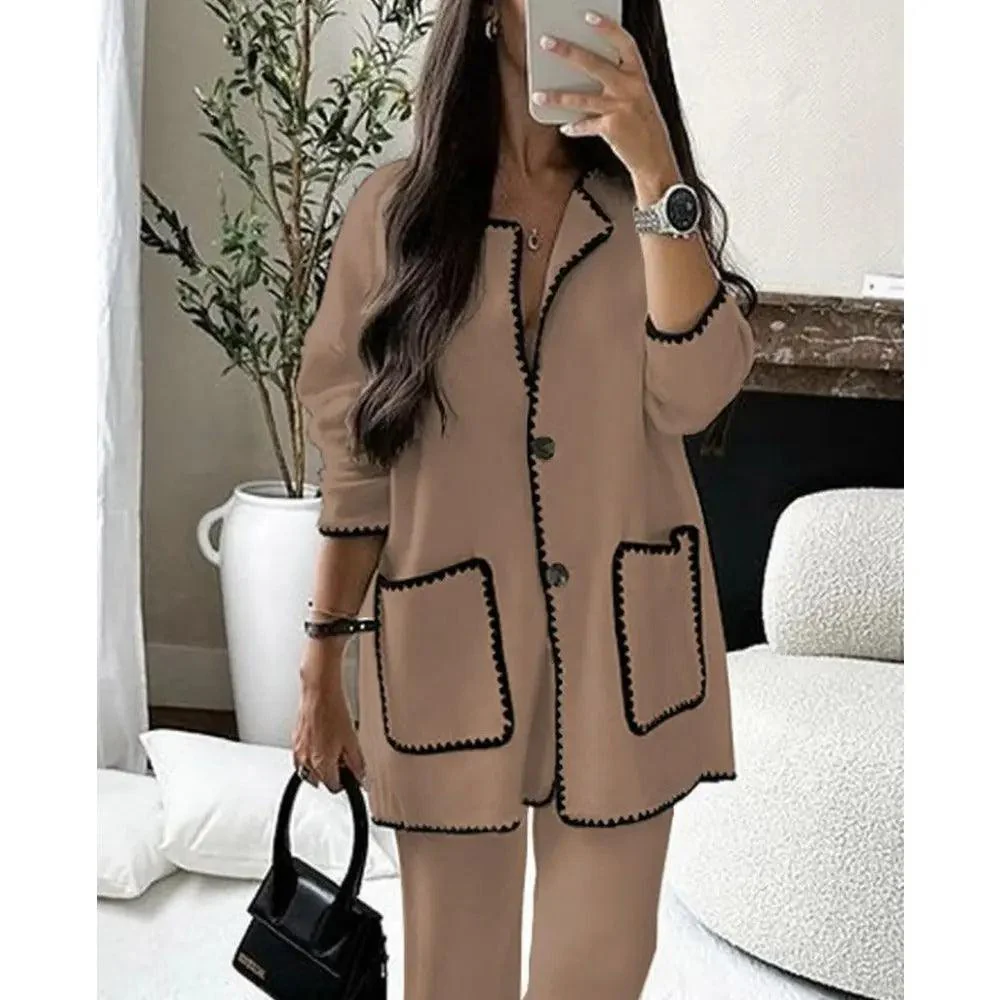 MS004  Fall Chunky Knit Cardigan Sweaters Casual Open Front Set - Image 14