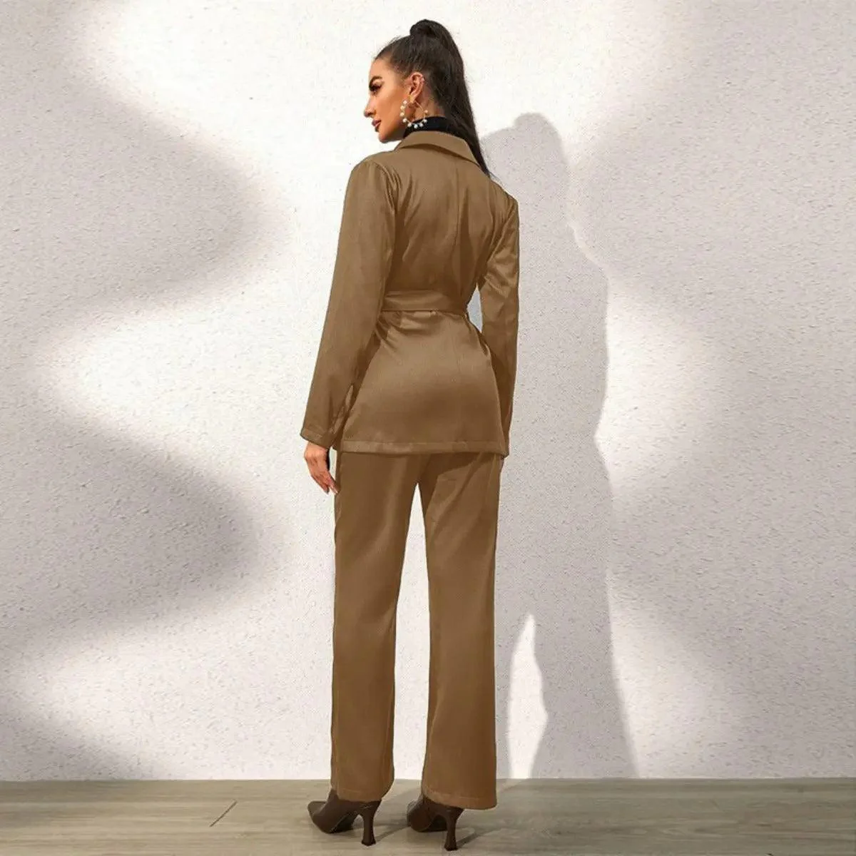 MS012 Formal Four Piece Office Lady Suit Set Work Blazer Jacket Pant - Image 4