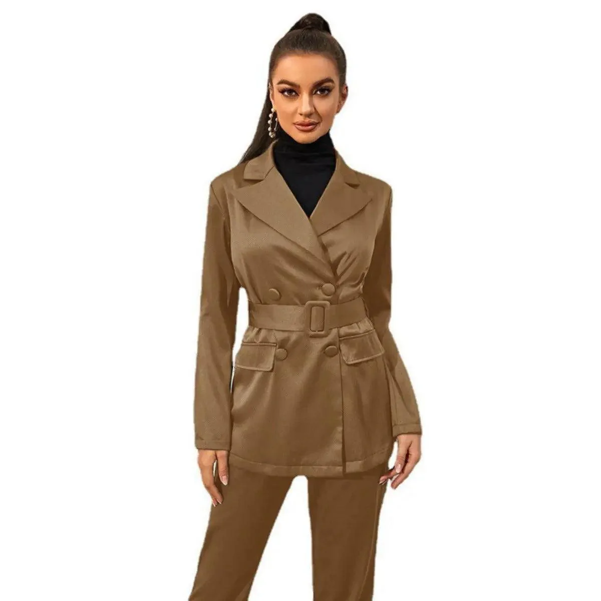 MS012 Formal Four Piece Office Lady Suit Set Work Blazer Jacket Pant - Image 5