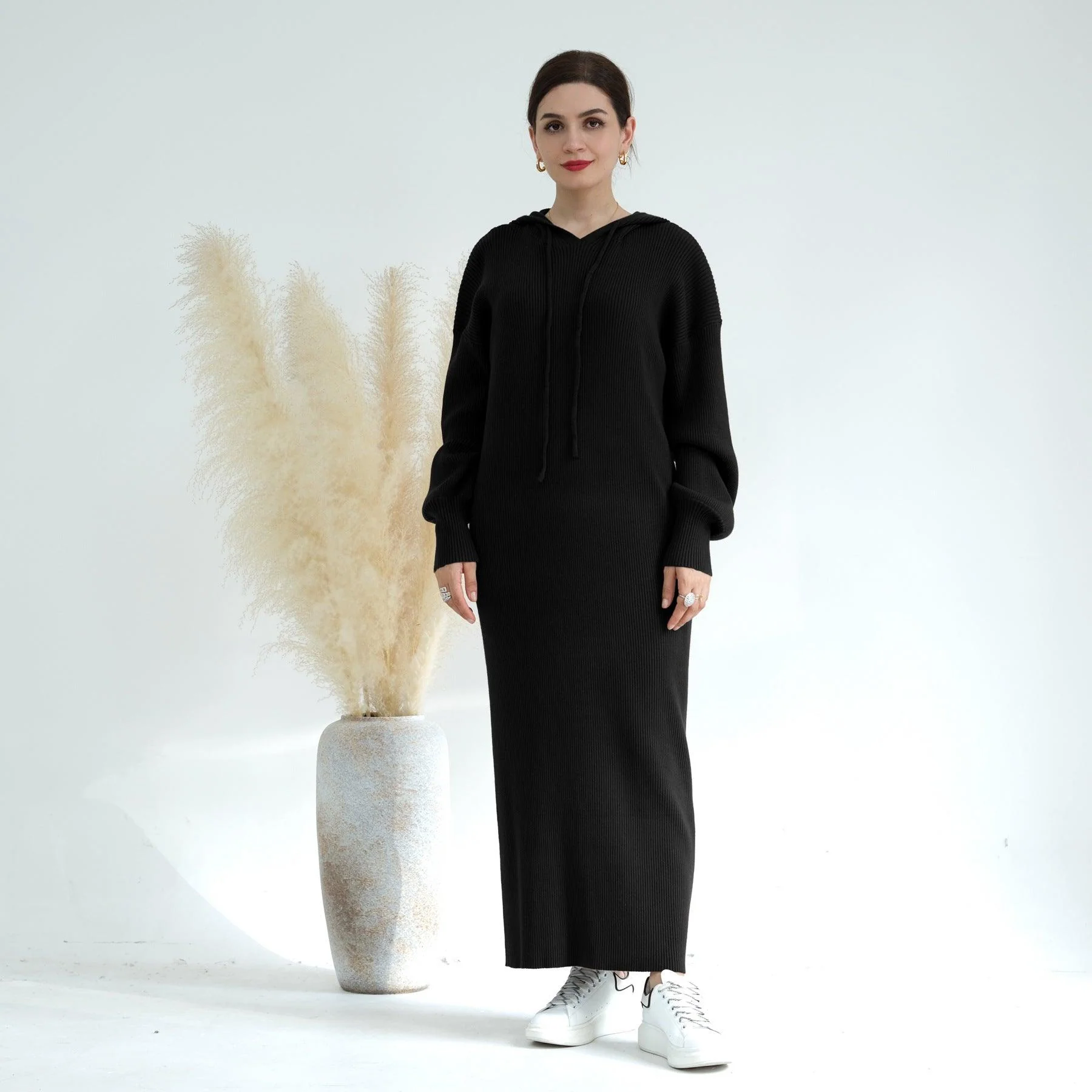 MS027 Winter Thickened Knit Loose Sweater Dress - Image 4