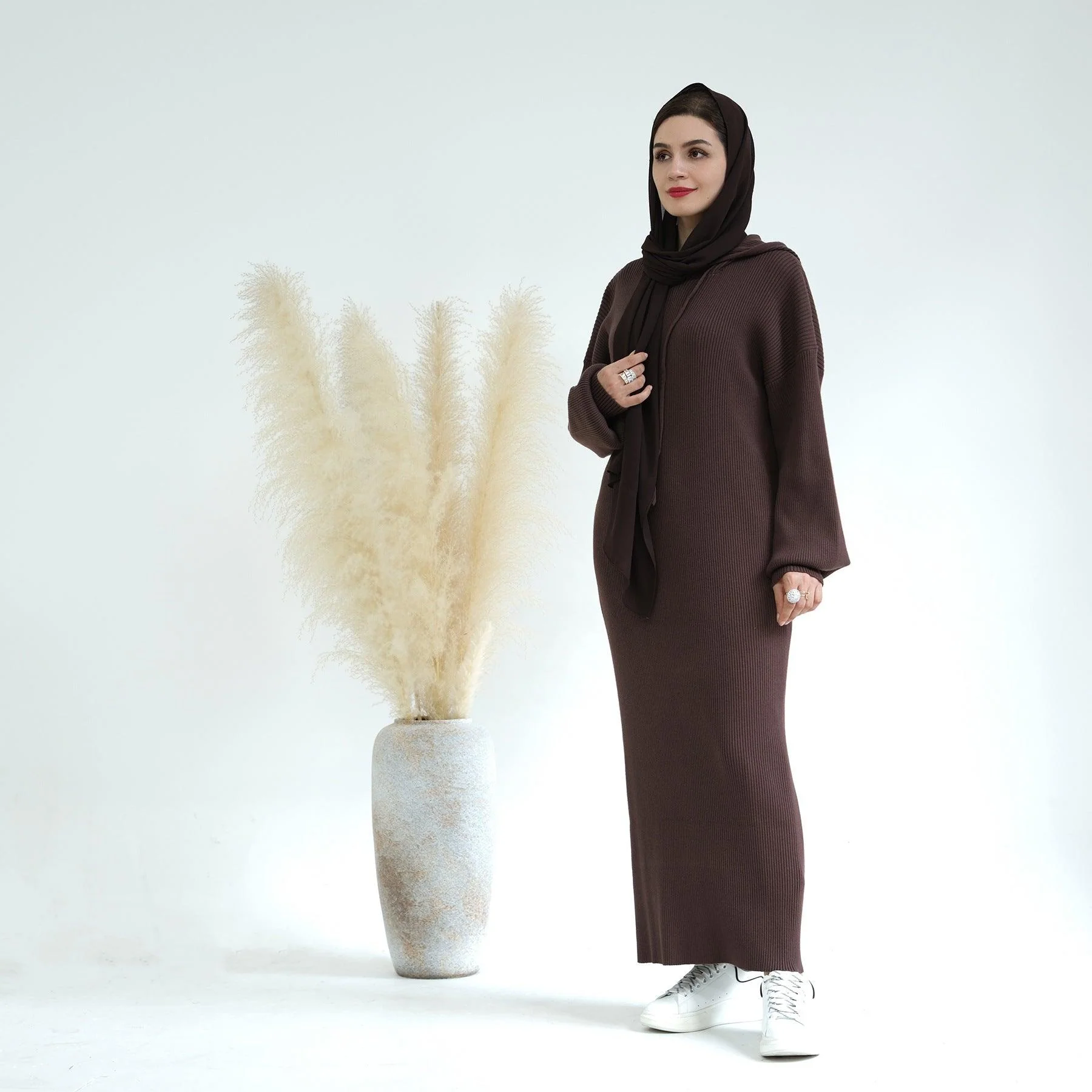 MS027 Winter Thickened Knit Loose Sweater Dress - Image 5