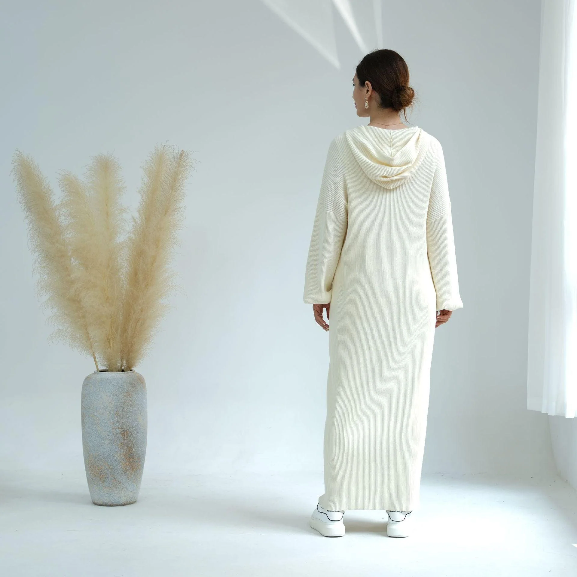 MS027 Winter Thickened Knit Loose Sweater Dress - Image 6
