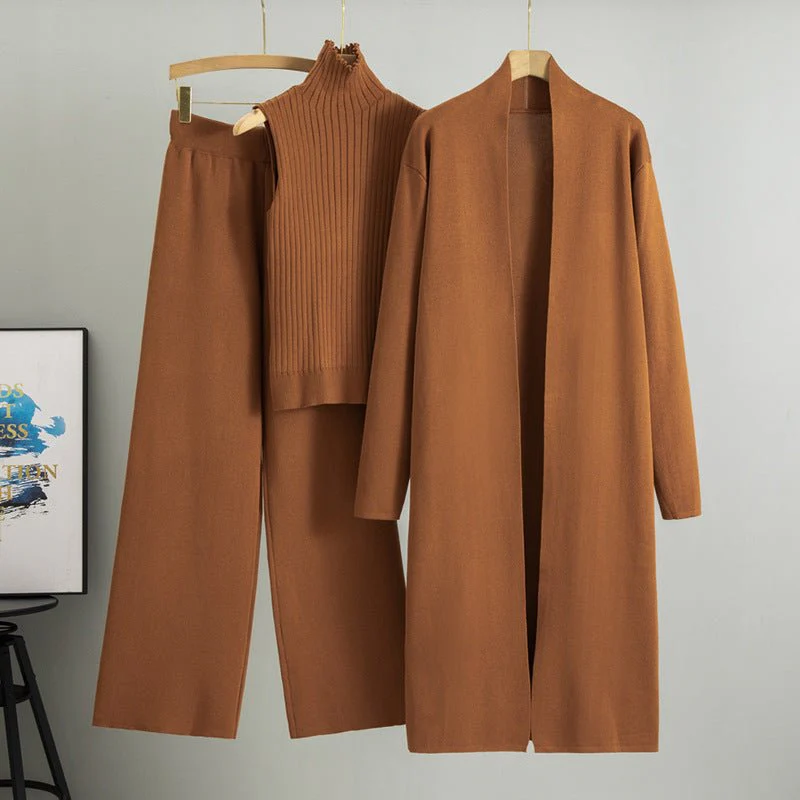 Sweater Set with Sleeveless Vest 3-Piece Set(MS032) - Image 10