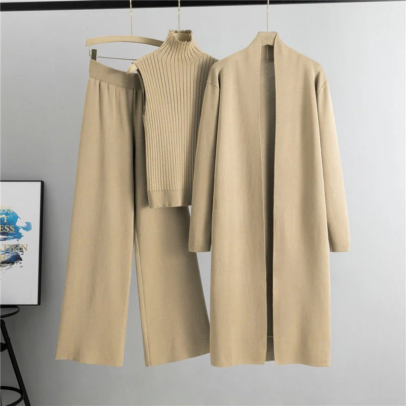Sweater Set with Sleeveless Vest 3-Piece Set(MS032) - Image 12