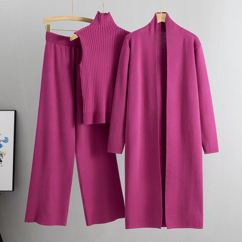 Sweater Set with Sleeveless Vest 3-Piece Set(MS032) - Image 4