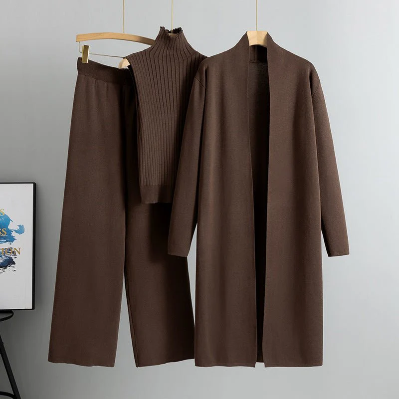 Sweater Set with Sleeveless Vest 3-Piece Set(MS032) - Image 8