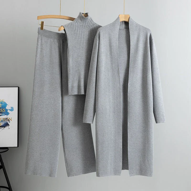 Sweater Set with Sleeveless Vest 3-Piece Set(MS032) - Image 9
