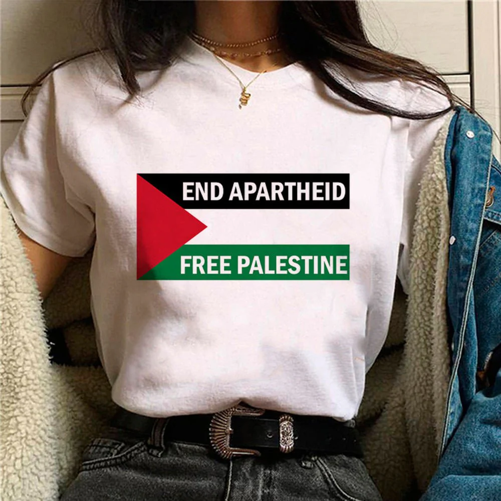 MS034 Free Palestine Printed Casual T-shirt - Image 10
