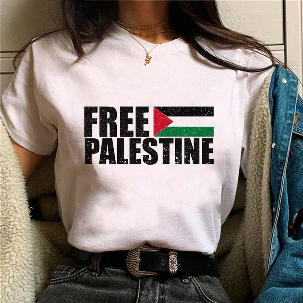 MS034 Free Palestine Printed Casual T-shirt - Image 3