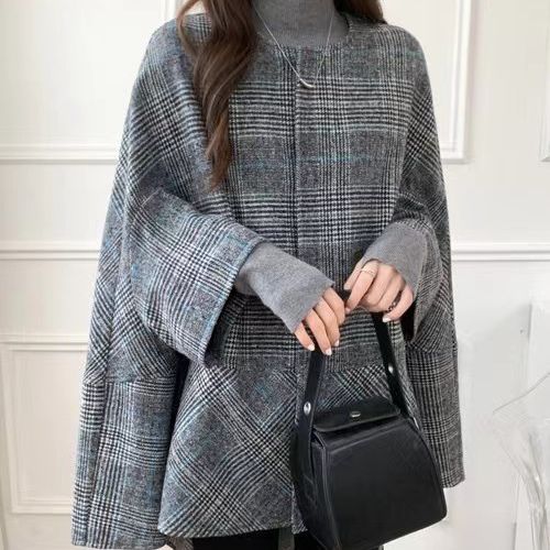 Cloak Cape Tweed Coat (MS059) - Image 4