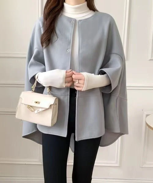 Cloak Cape Tweed Coat (MS059) - Image 6