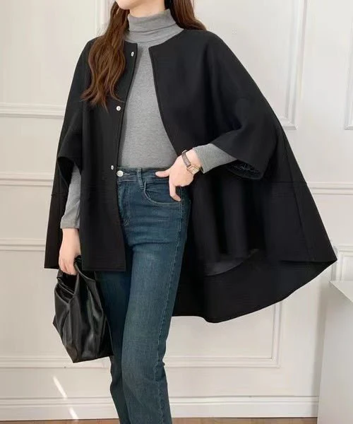 Cloak Cape Tweed Coat (MS059) - Image 9