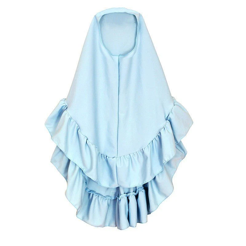 Muslimah Girls Blue Floral Dress & Khimar Set (MKG027) - Image 5