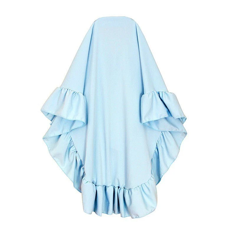 Muslimah Girls Blue Floral Dress & Khimar Set (MKG027) - Image 6