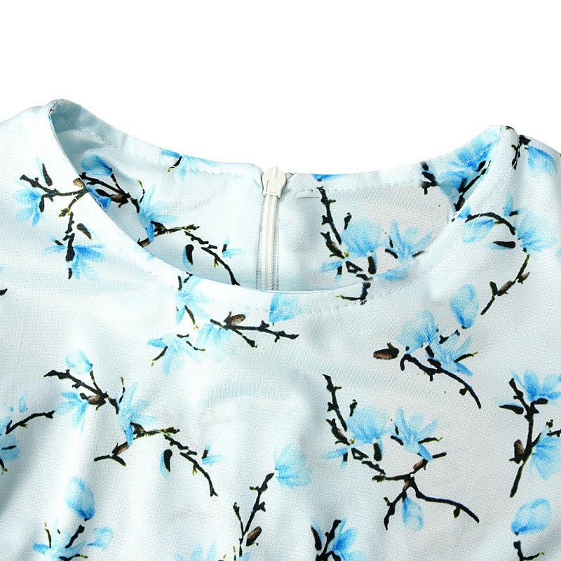 Muslimah Girls Blue Floral Dress & Khimar Set (MKG027) - Image 7