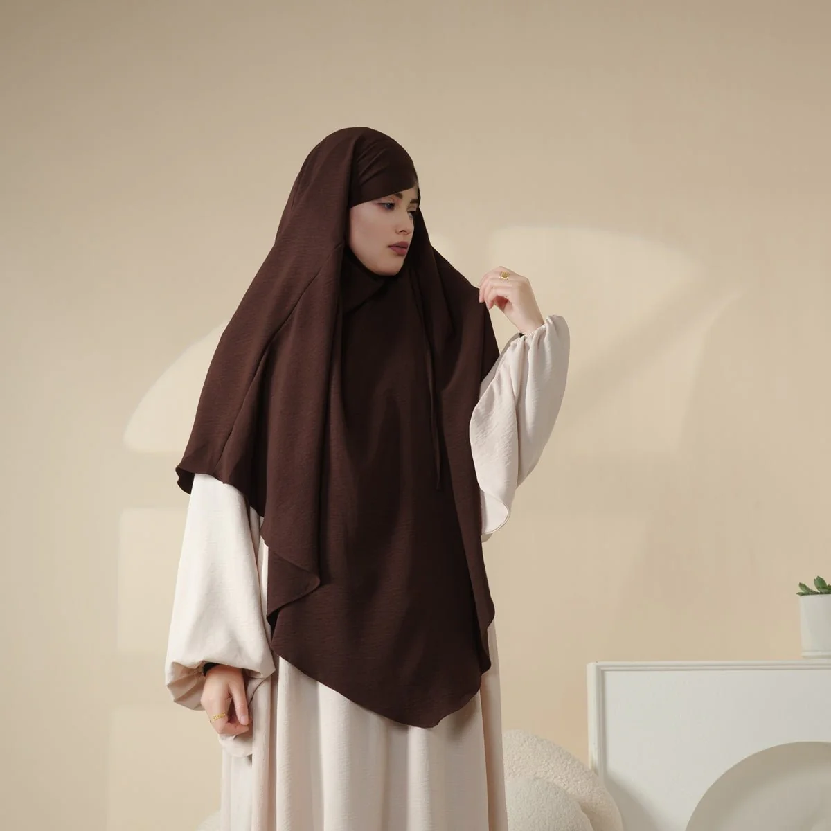 New Crepe 1-Layer Khimar | Soft Crepe Material Khimar (MK009) - Image 16