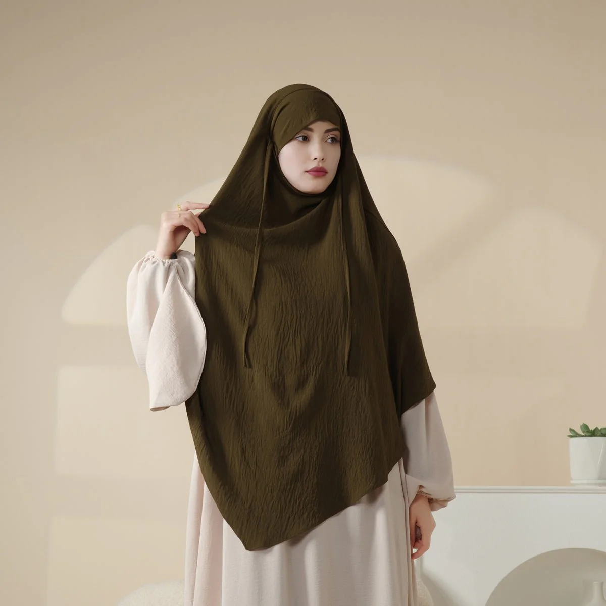 New Crepe 1-Layer Khimar | Soft Crepe Material Khimar (MK009) - Image 18