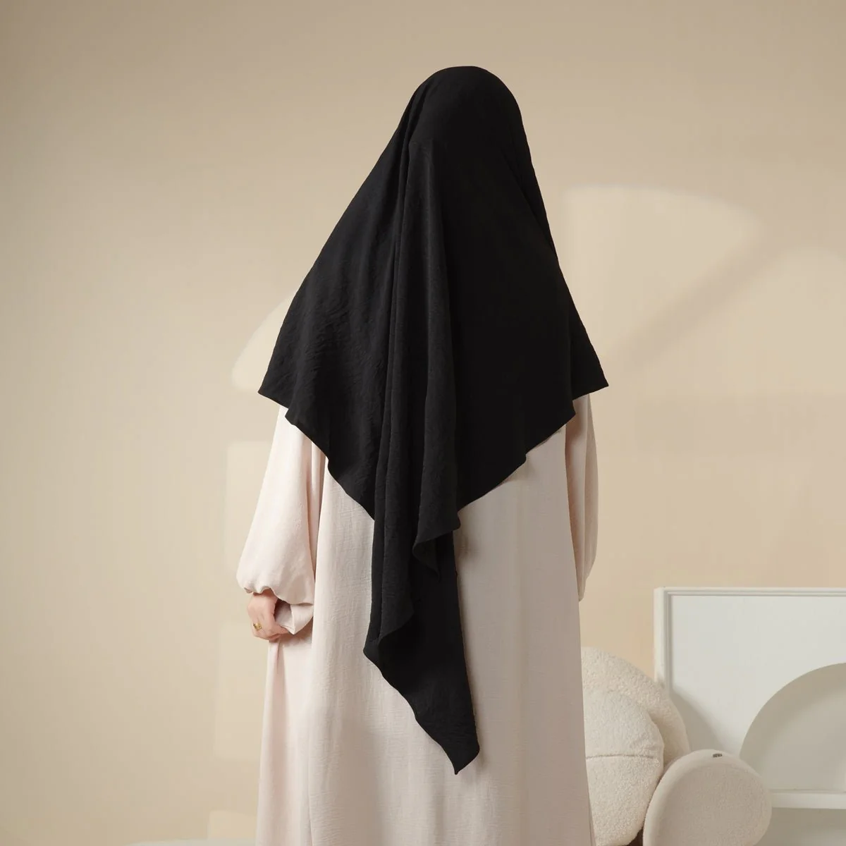 New Crepe 1-Layer Khimar | Soft Crepe Material Khimar (MK009) - Image 3