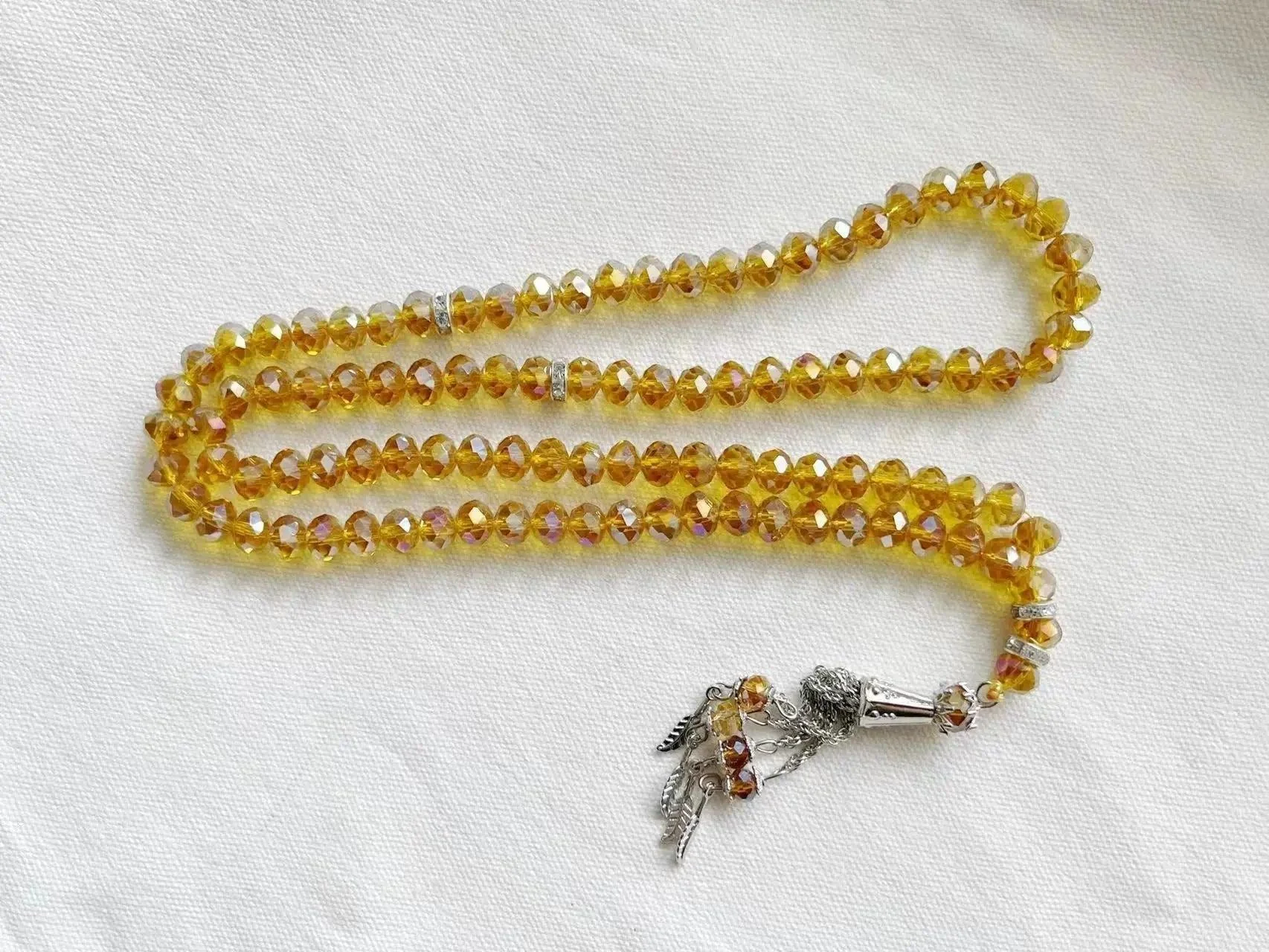 MR039 Crystal Glass Muslim Prayer Tasbeeh, 99pcs beads - Image 13