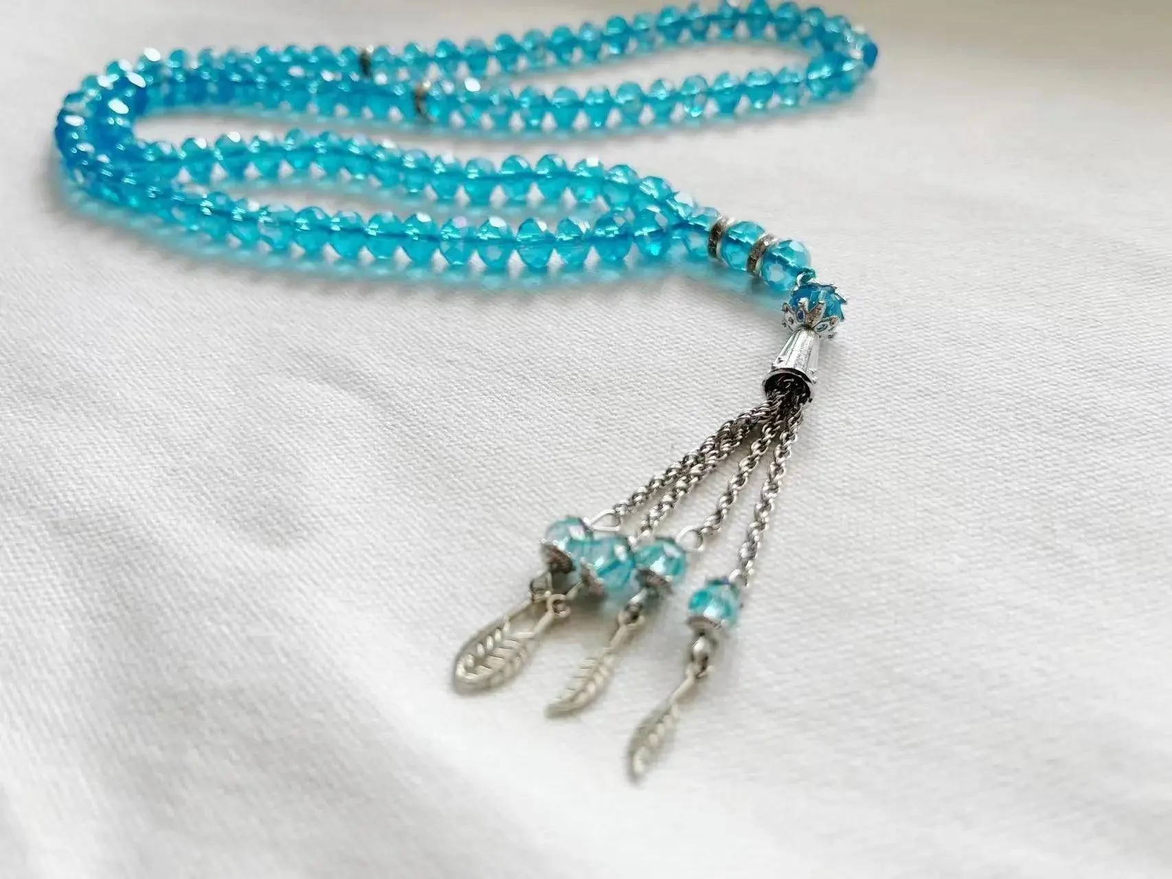 MR039 Crystal Glass Muslim Prayer Tasbeeh, 99pcs beads - Image 15
