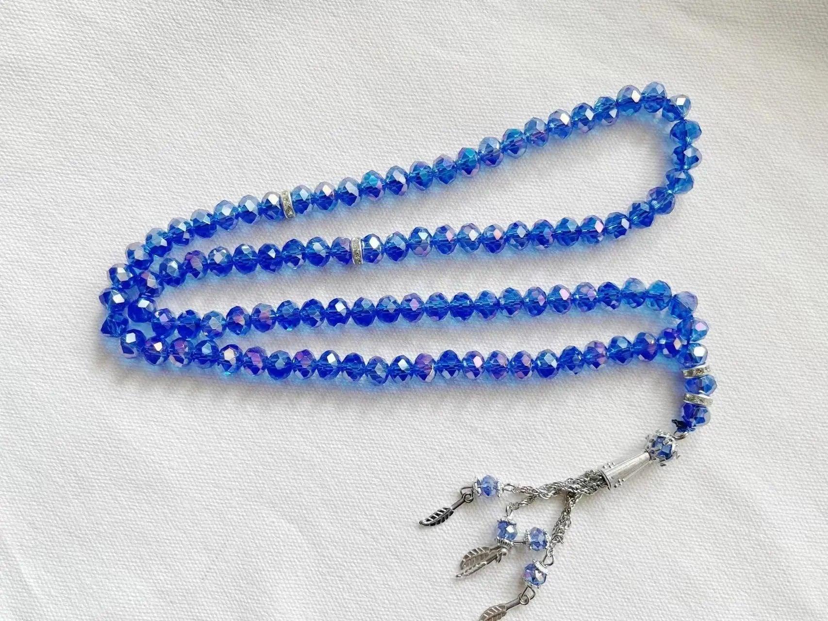 MR039 Crystal Glass Muslim Prayer Tasbeeh, 99pcs beads - Image 18