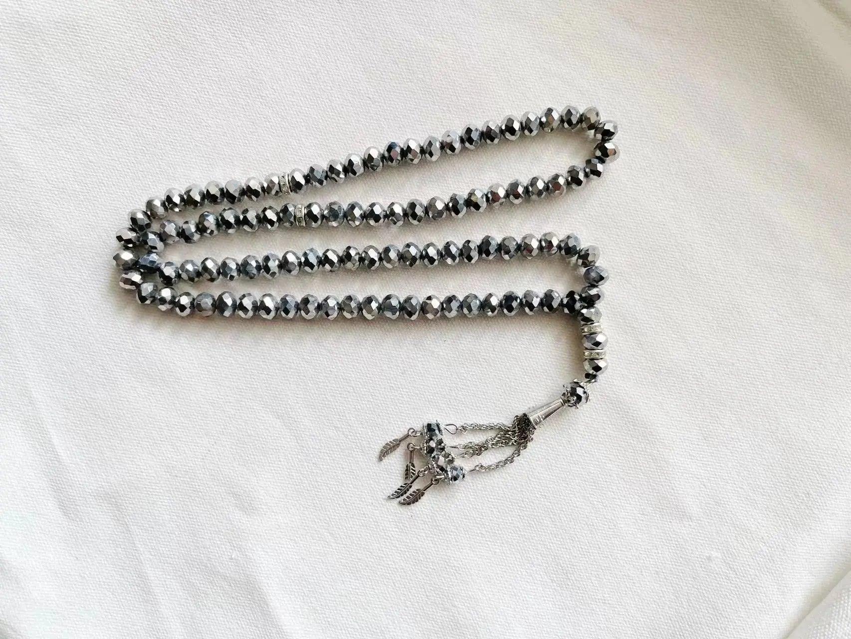 MR039 Crystal Glass Muslim Prayer Tasbeeh, 99pcs beads - Image 20