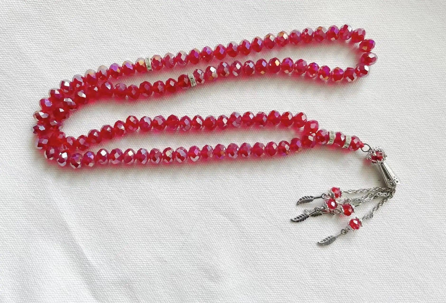 MR039 Crystal Glass Muslim Prayer Tasbeeh, 99pcs beads - Image 22