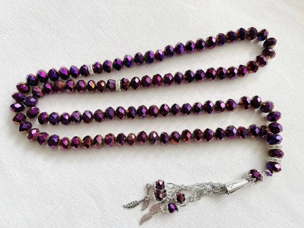 MR039 Crystal Glass Muslim Prayer Tasbeeh, 99pcs beads - Image 4