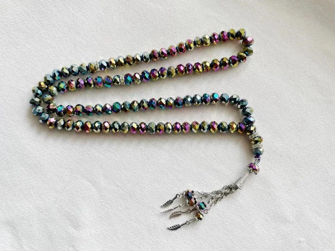 MR039 Crystal Glass Muslim Prayer Tasbeeh, 99pcs beads - Image 8