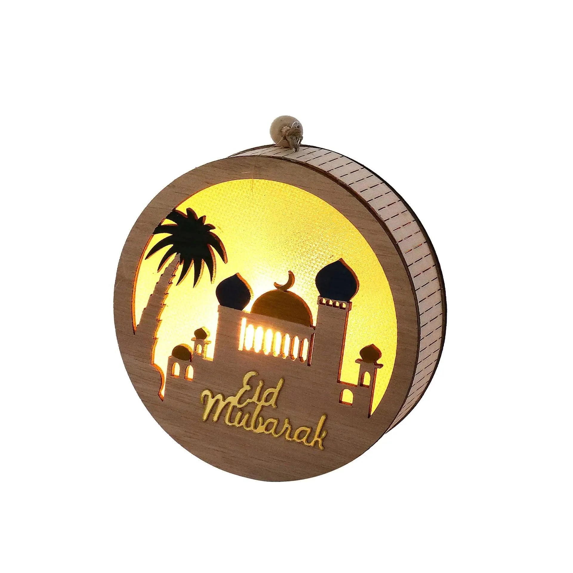 MR036 Eid Mubarak Wooden LED Luminous Pendant - Image 2