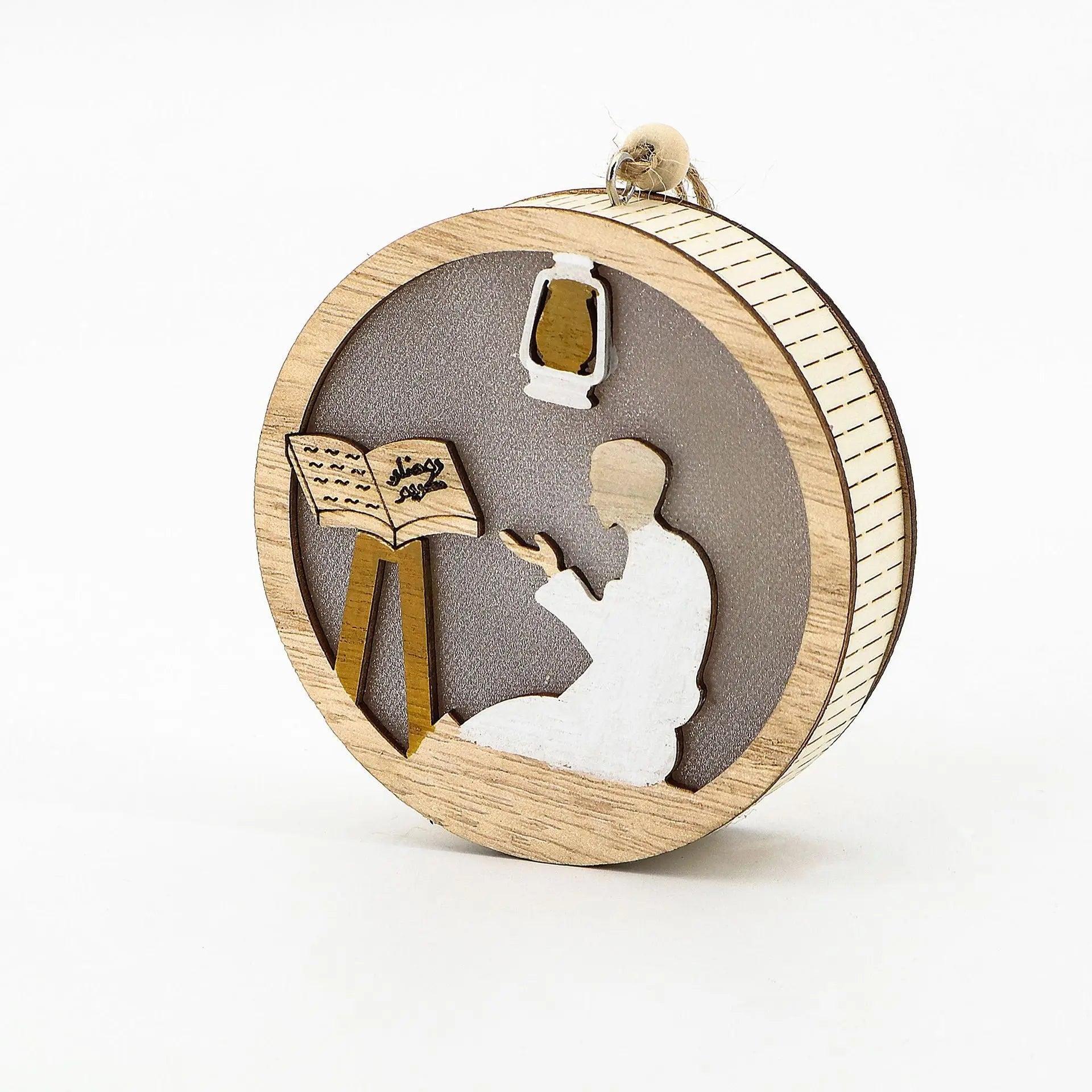 MR036 Eid Mubarak Wooden LED Luminous Pendant - Image 6