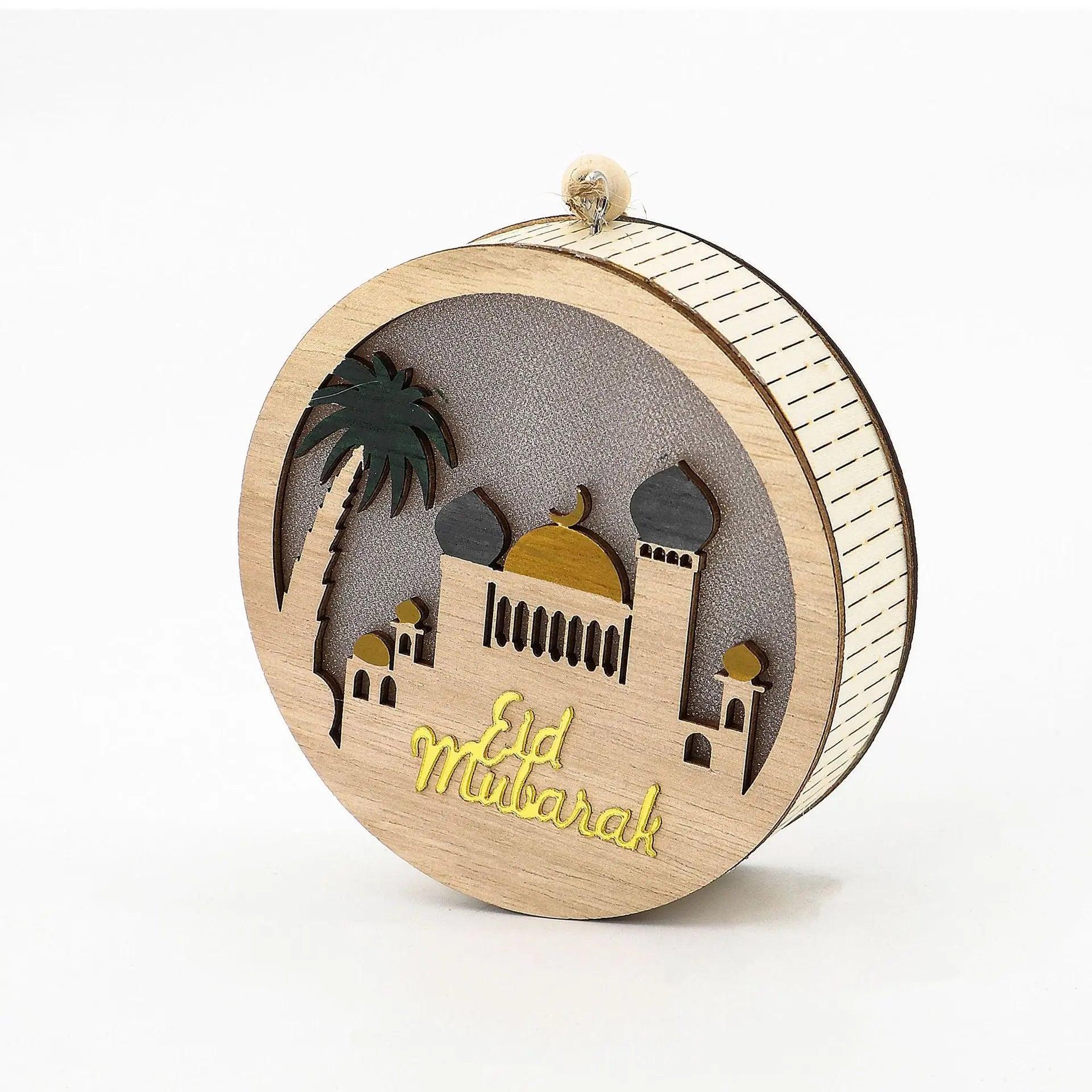 MR036 Eid Mubarak Wooden LED Luminous Pendant - Image 7