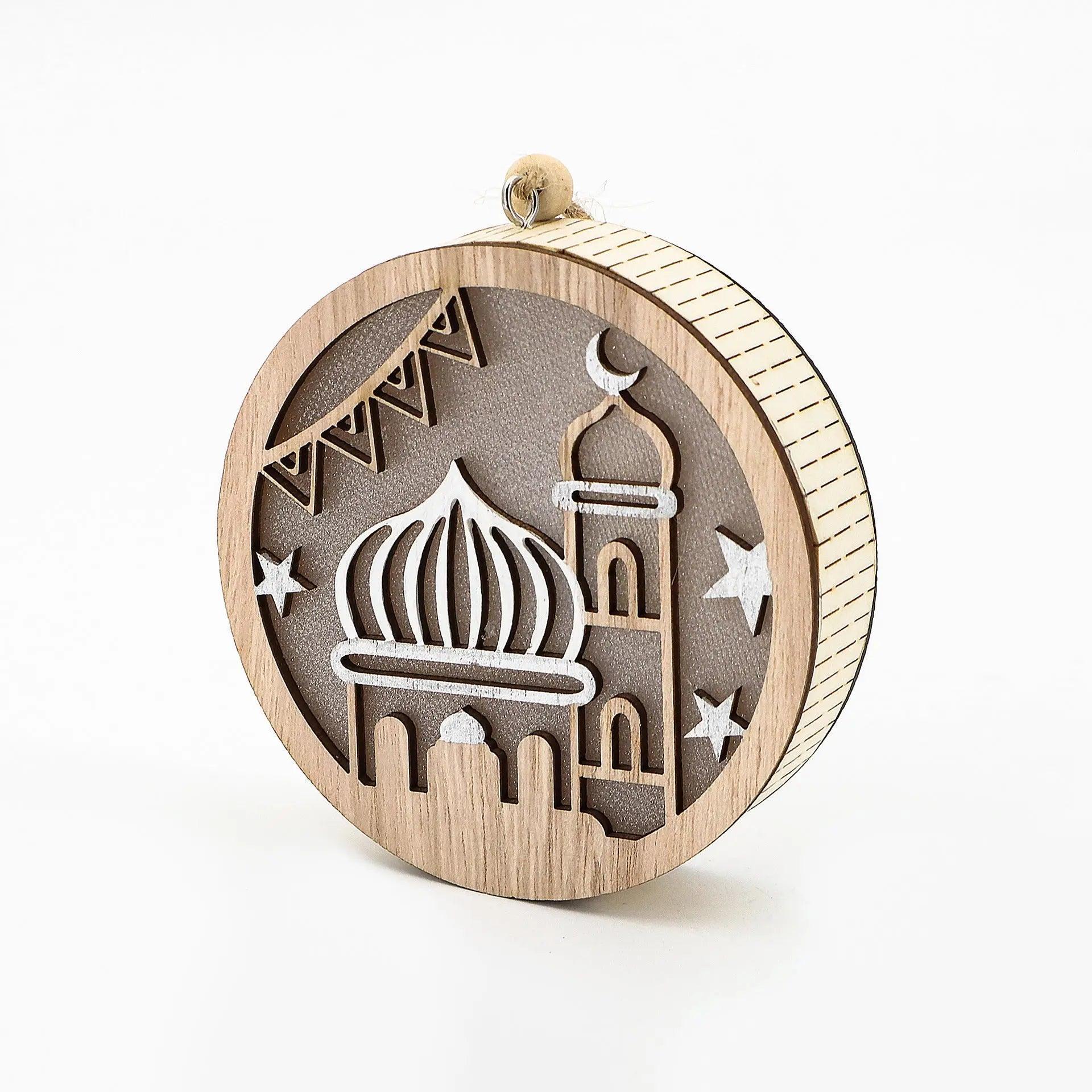 MR036 Eid Mubarak Wooden LED Luminous Pendant - Image 8