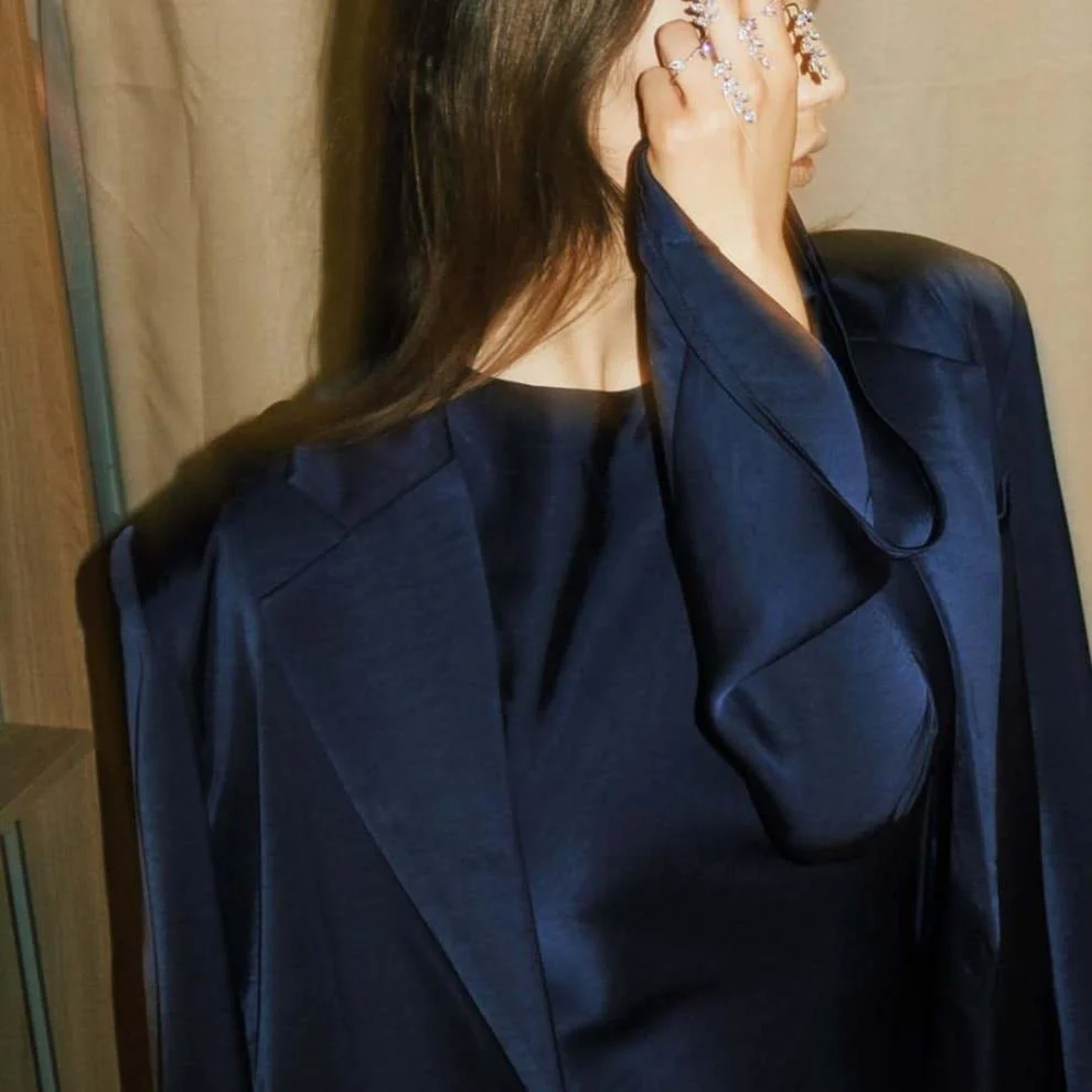 Notched Lapel Jacket with Maxi Dress(MS315) - Image 6