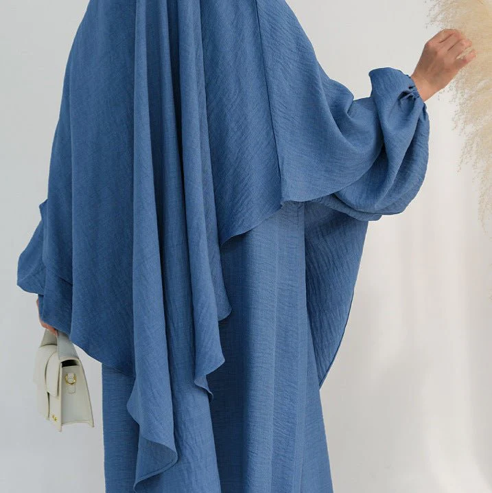 Nursing Abaya & Khimar Set | Bubble Sleeve Breastfeeding Dress(MK025) - Image 4