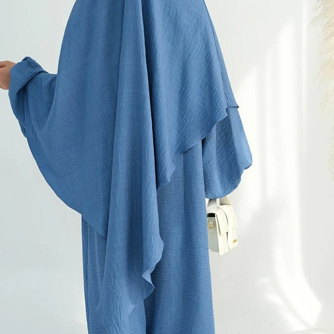 Nursing Abaya & Khimar Set | Bubble Sleeve Breastfeeding Dress(MK025) - Image 6
