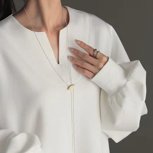 Oversized Cotton Sweatshirt Tunic | V-Neck Long Sleeve Pullover Top(MS210) - Image 8