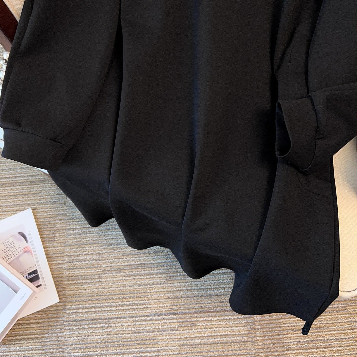 Oversized Half-Zip Hoodie Dress | Plus Size Midi Sweatshirt Dress(MS196) - Image 12