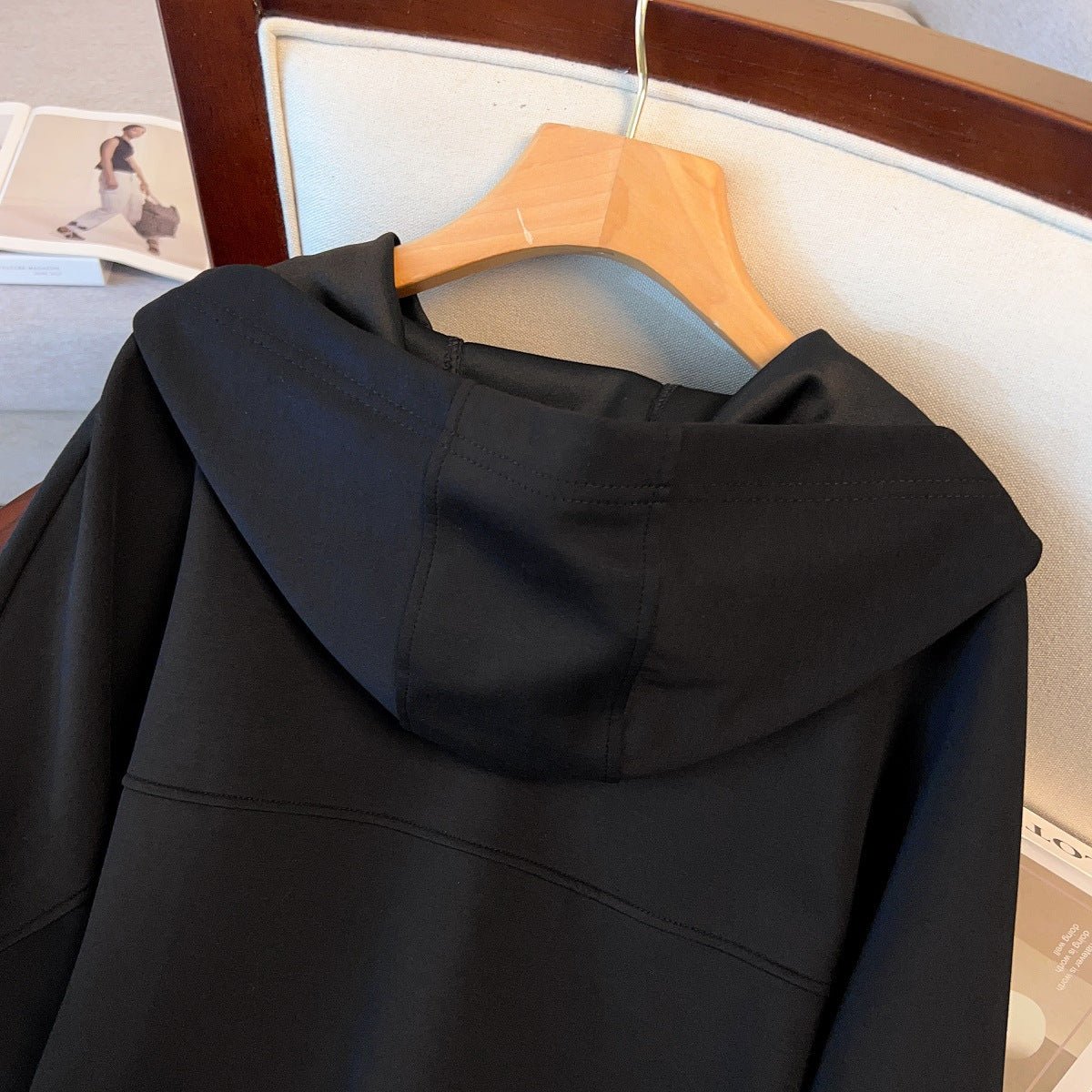 Oversized Half-Zip Hoodie Dress | Plus Size Midi Sweatshirt Dress(MS196) - Image 16
