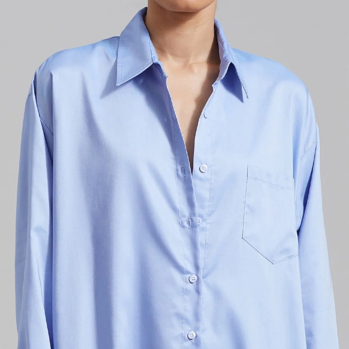 Oversized Shirt Dress with Side Slits(MS332) - Image 15