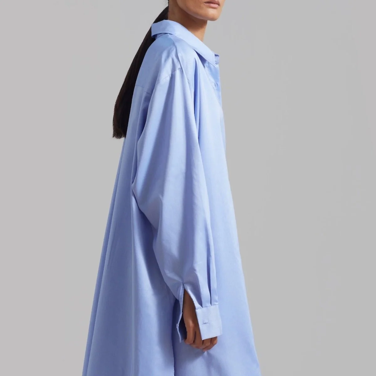 Oversized Shirt Dress with Side Slits(MS332) - Image 17
