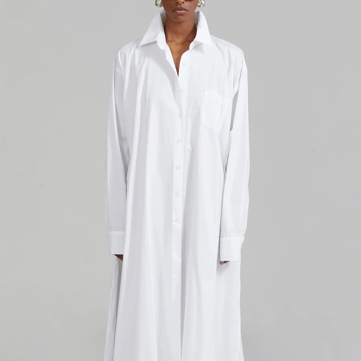 Oversized Shirt Dress with Side Slits(MS332) - Image 24