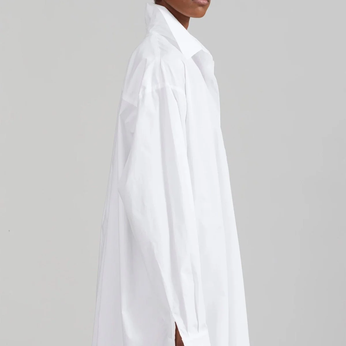 Oversized Shirt Dress with Side Slits(MS332) - Image 25