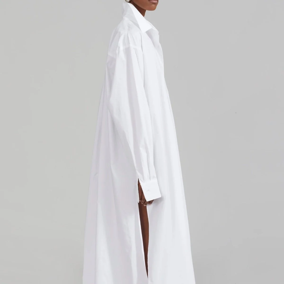 Oversized Shirt Dress with Side Slits(MS332) - Image 26