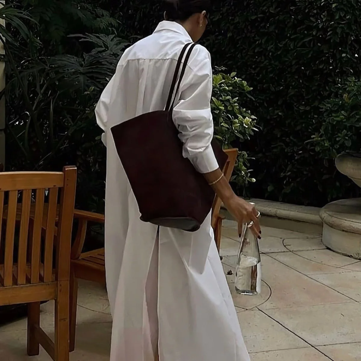 Oversized Shirt Dress with Side Slits(MS332) - Image 28