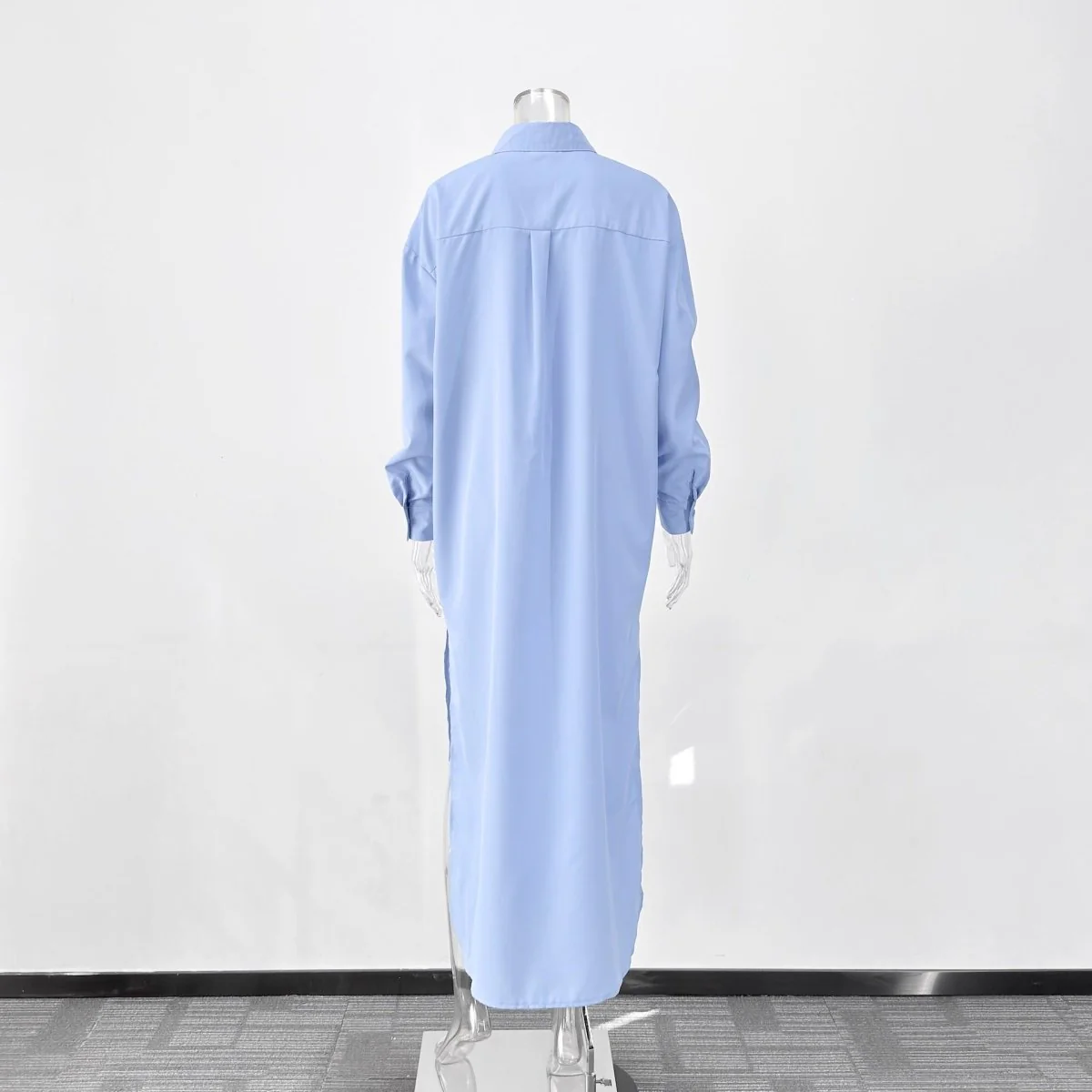 Oversized Shirt Dress with Side Slits(MS332) - Image 8