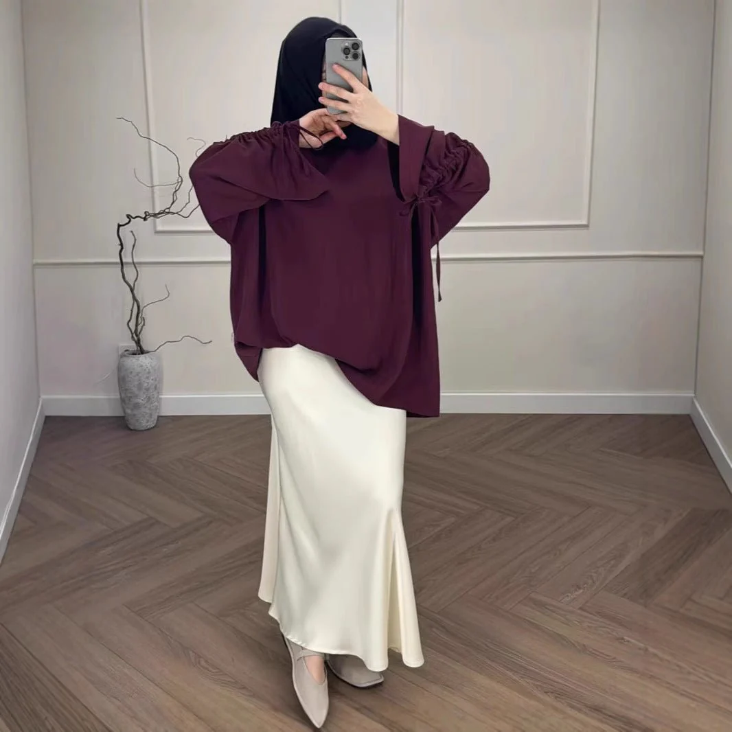 Oversized Tunic & Mermaid Skirt Set | Colorblock Two-Piece Outfit(MS225) - Image 5