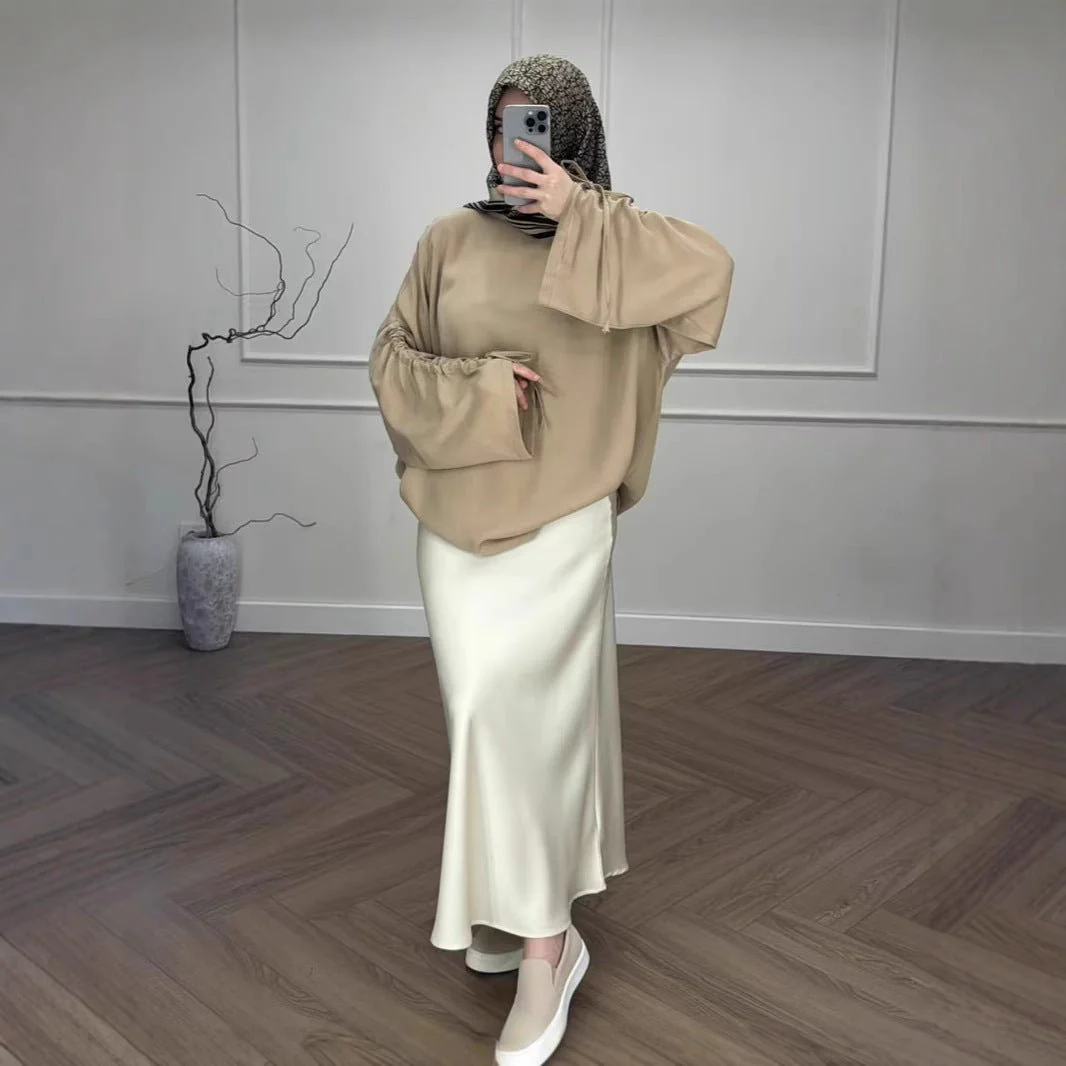 Oversized Tunic & Mermaid Skirt Set | Colorblock Two-Piece Outfit(MS225) - Image 6